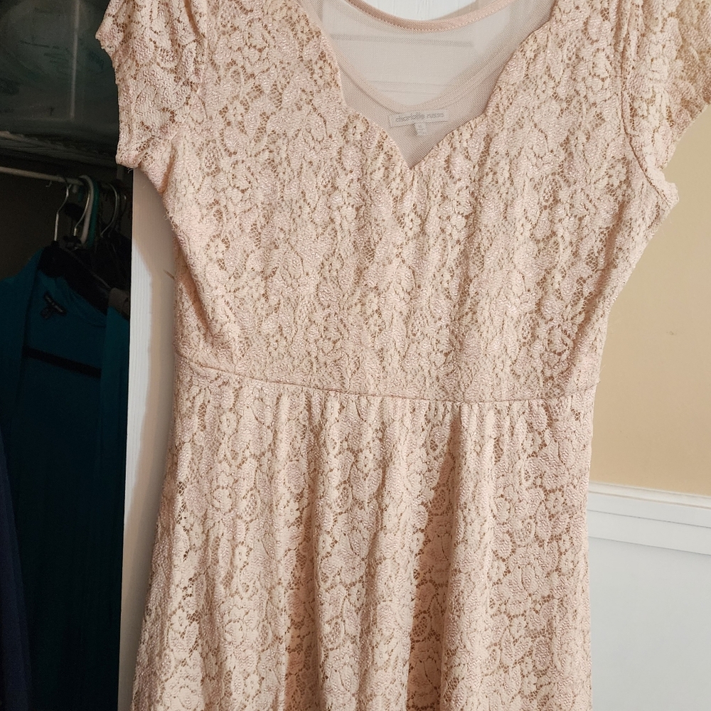 LACE Light Pink Charlotte Russe Mini Dress - Picture 4 of 6
